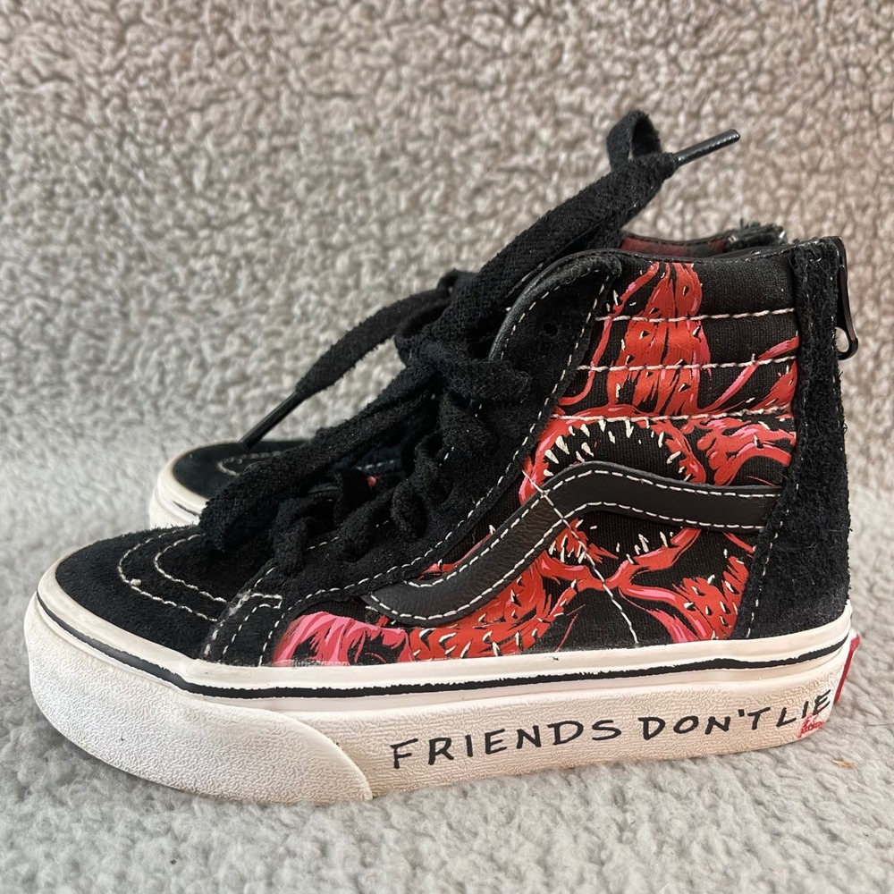 Vans Sk8 Hi Stranger Things Kids Youth size 11 Friends Don't‎ Lie Shoes Sneakers